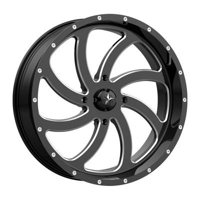 MSA Wheels M36 Switch, 22x7 with 4 on 156 Bolt Pattern - Black / Milled - M36-022756M